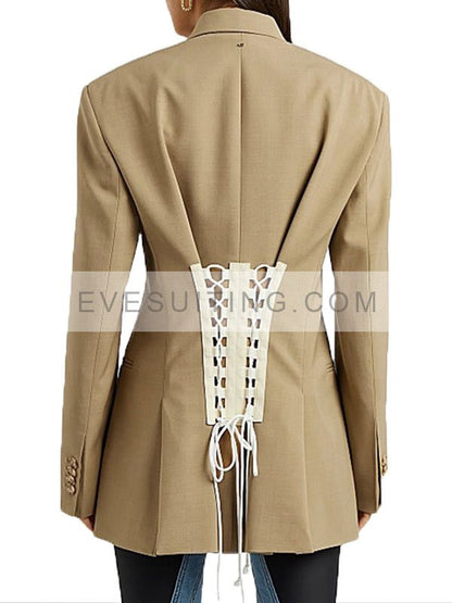 Live With Kelly & Ryan Show Hailey Bieber Beige Blazer