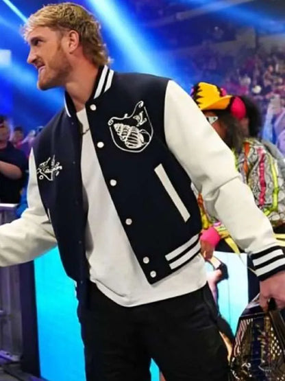 Logan Paul Black and White Varsity Jacket