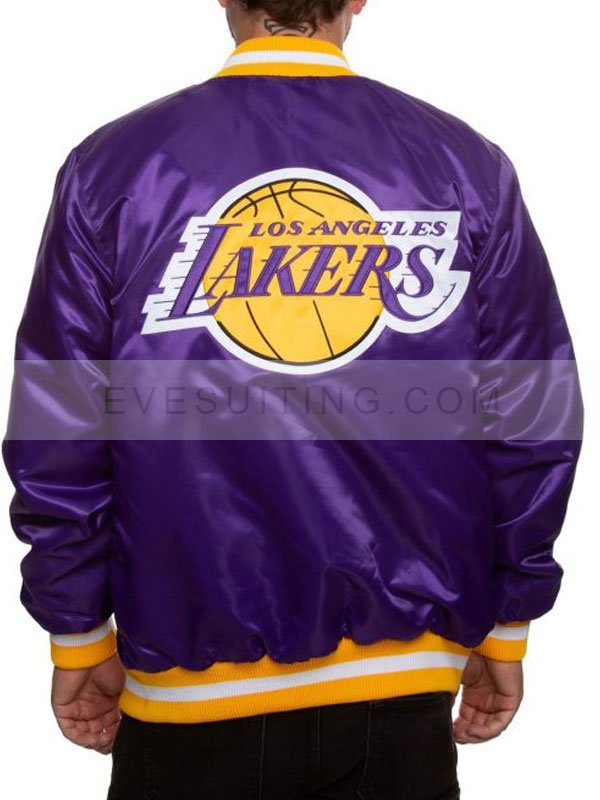 Los Angeles Lakers Purple Bomber Varsity Starter Jacket