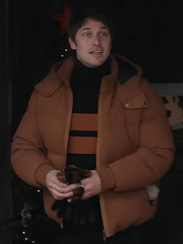 Lucas Bravo Emily In Paris S04 Gabriel Brown Puffer Jacket