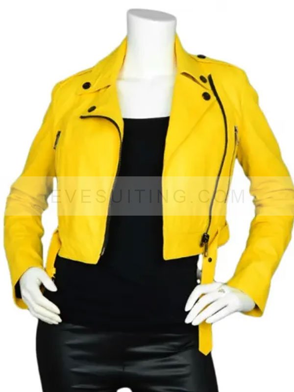 Luisana Lopilato The Marriage App Yellow Biker Jacket