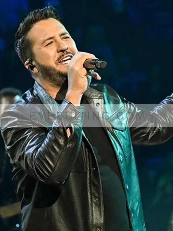 Luke Bryan American Idol 2024 Black Leather Jacket