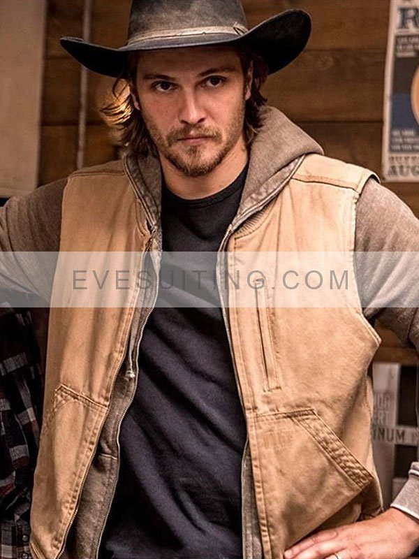 Luke Grimes Yellowstone Kayce Dutton Cotton Brown Vest