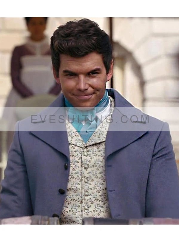 Luke Newton Bridgerton Colin Bridgerton Blue Tailcoat