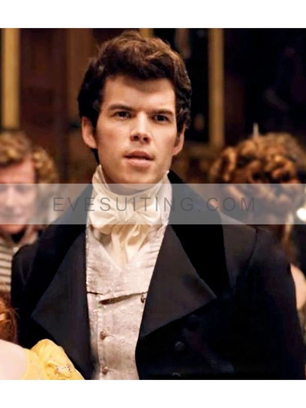 Luke Newton Bridgerton S03 Wool Black Tailcoat