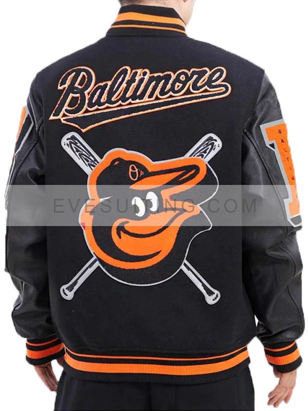 MLB Baltimore Orioles Black Bomber Varsity Jacket