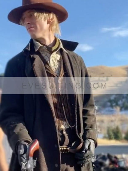 Machine Gun Kelly Black Wool Coat