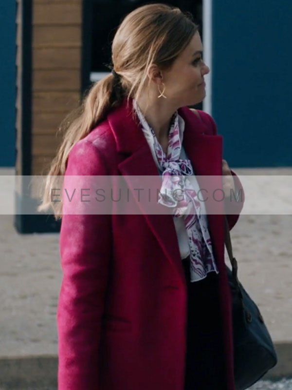 Maddie Tipline Mysteries Dial 1 For Murder 2024 Holland Roden Red Wool Coat