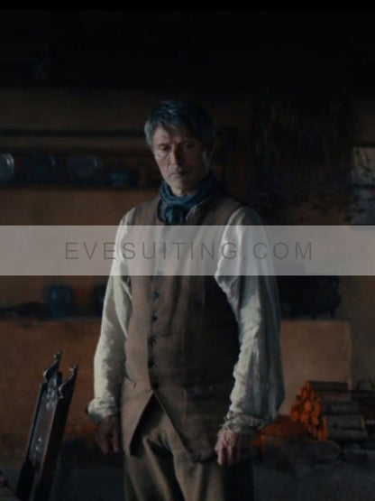 Mads Mikkelsen Brown Vest