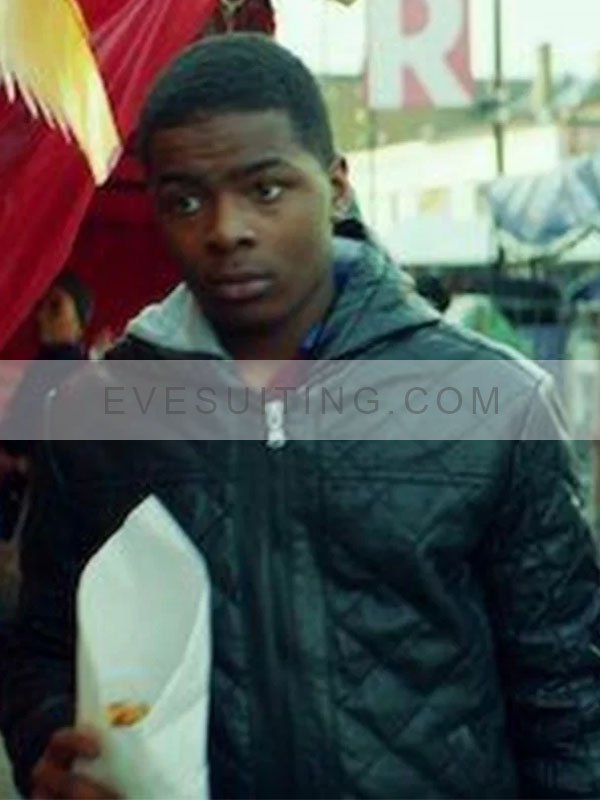 Malcolm Kamulete Top Boy S04 Ra'Nell Black Leather Hooded Jacket