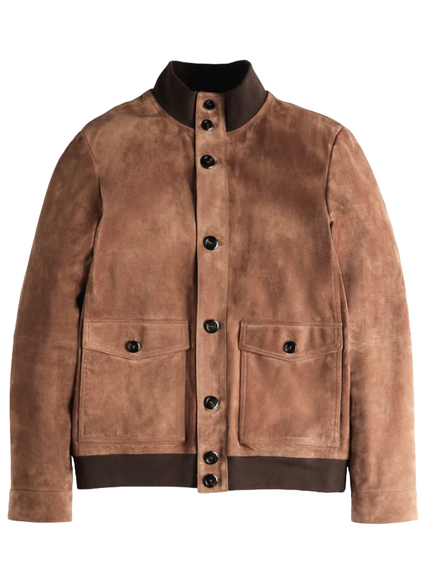 Marcello Muratori Emily In Paris S04 Eugenio Franceschini Suede Brown Jacket