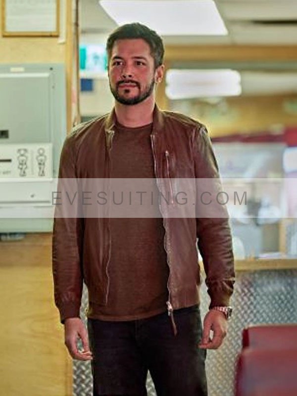 Marco Grazzini Hearts In The Game 2023 Diego Brown Leather Bomber Jacket