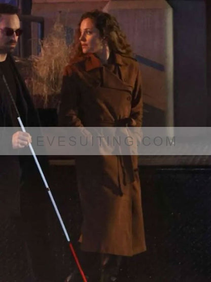 Margarita Levieva Daredevil Born Again 2024 Brown Trench Wool Coat
