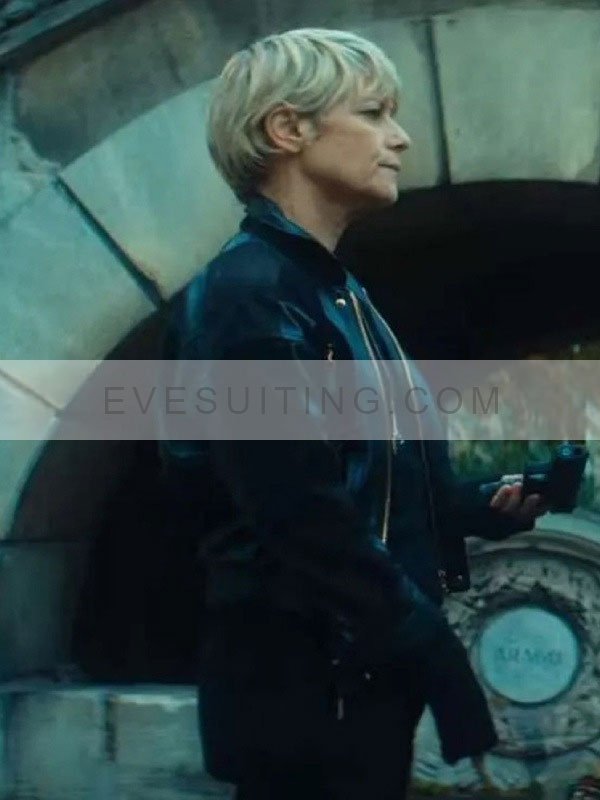 Marina Foïs TV Series Furies 2024 Selma Black Leather Jacket