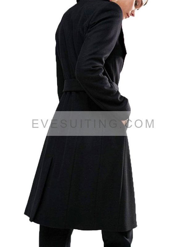 Marisol Nicholss Tv Series Riverdale Hermione Lodge Black Wool Trench Coat 