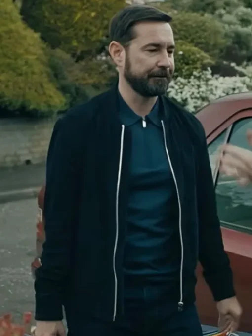 Martin Compston Fear 2025 Black Bomber Jacket