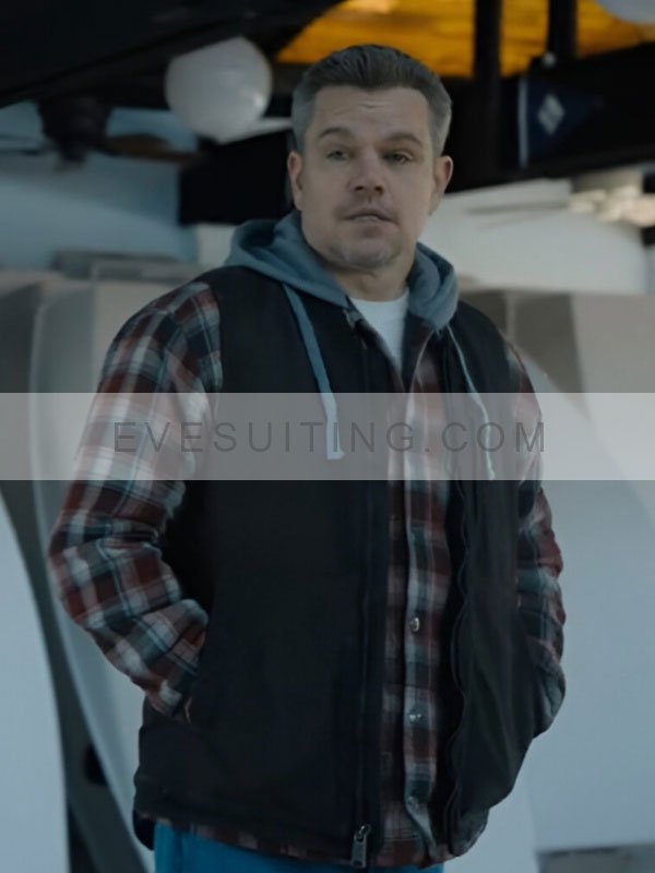 Matt Damon The Instigators 2024 Black Vest