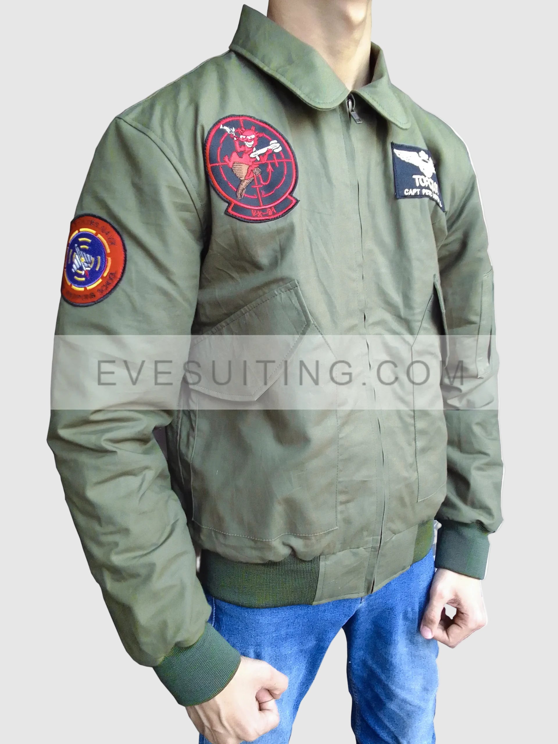 Maverick Tom Cruise Bomber Green Flight Jacket
