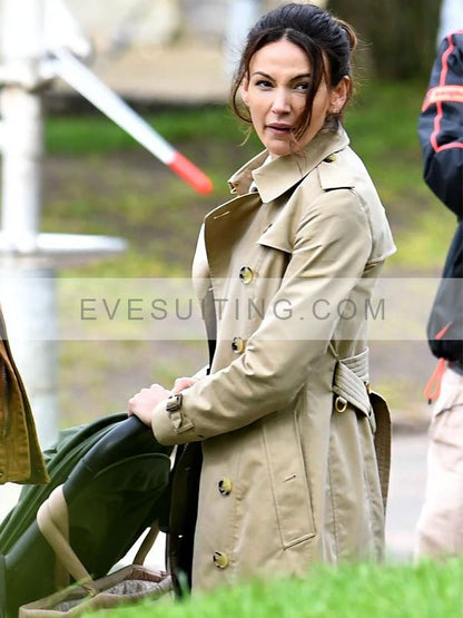 Maya Stern Fool Me Once 2024 Beige Cotton Coat