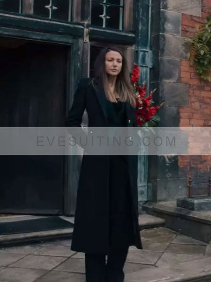 Maya Stern Fool Me Once 2024 Black Wool Coat