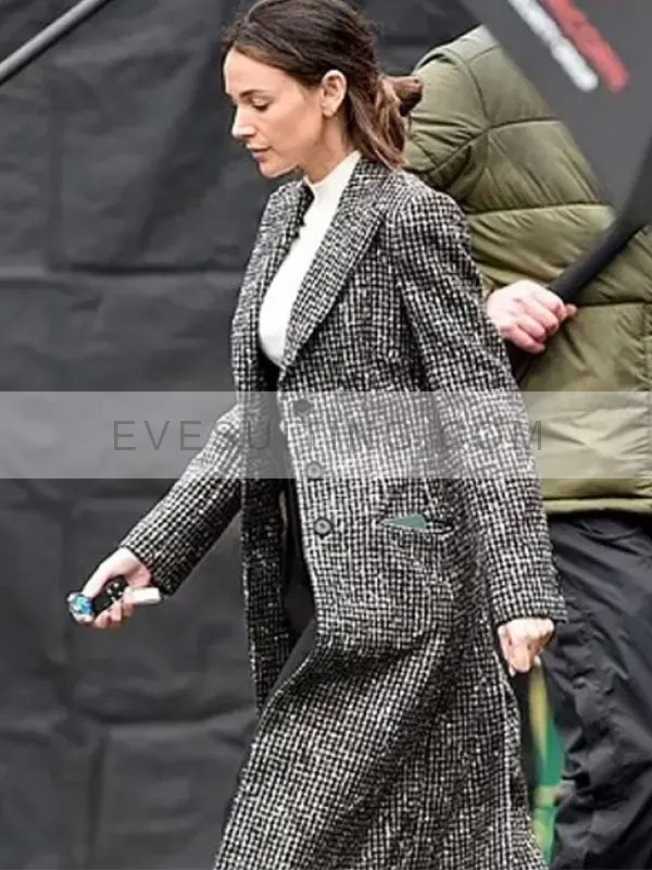 Maya Stern Fool Me Once Season 1 Michelle Keegan Checkered Trench Long Coat