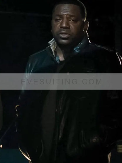 Mekhi Phife Movie Lights Out 2024 Max Bomer Black Bomber Leather Jacket