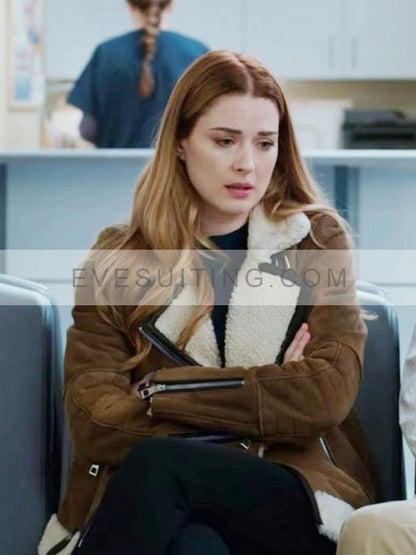 Melinda Monroe Suede  Brown Shearling Jacket