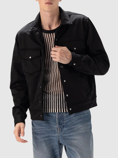 Men's Lightweight Trucker Jacket - Black