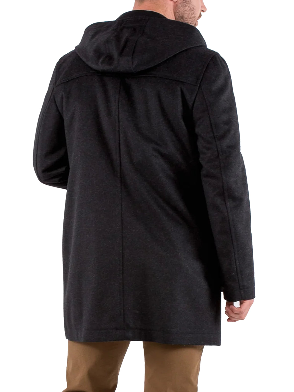 Men Loden Wool Duffel Coat with Detachable Hood