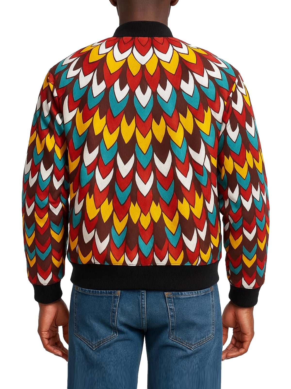 Men's African Wax Print Ankara Bomber Jacket
