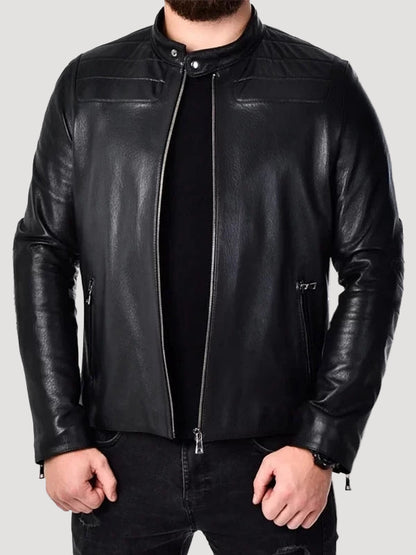 Mens Biker Real Leather Jacket