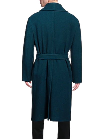 Men's Blue Wrap Coat