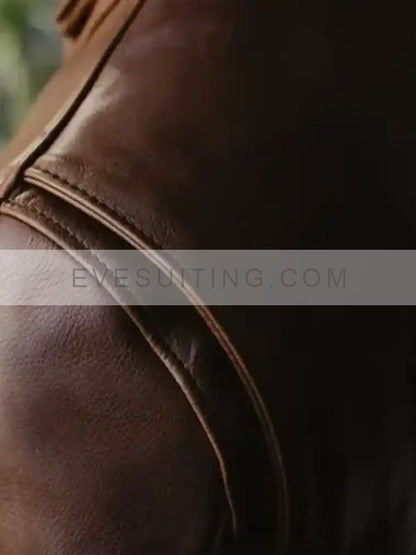 Men's Brown Waxed Cowhide Leather Jacket