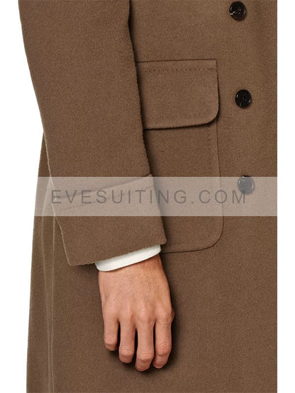 Men's Brown Wool Polo Coat