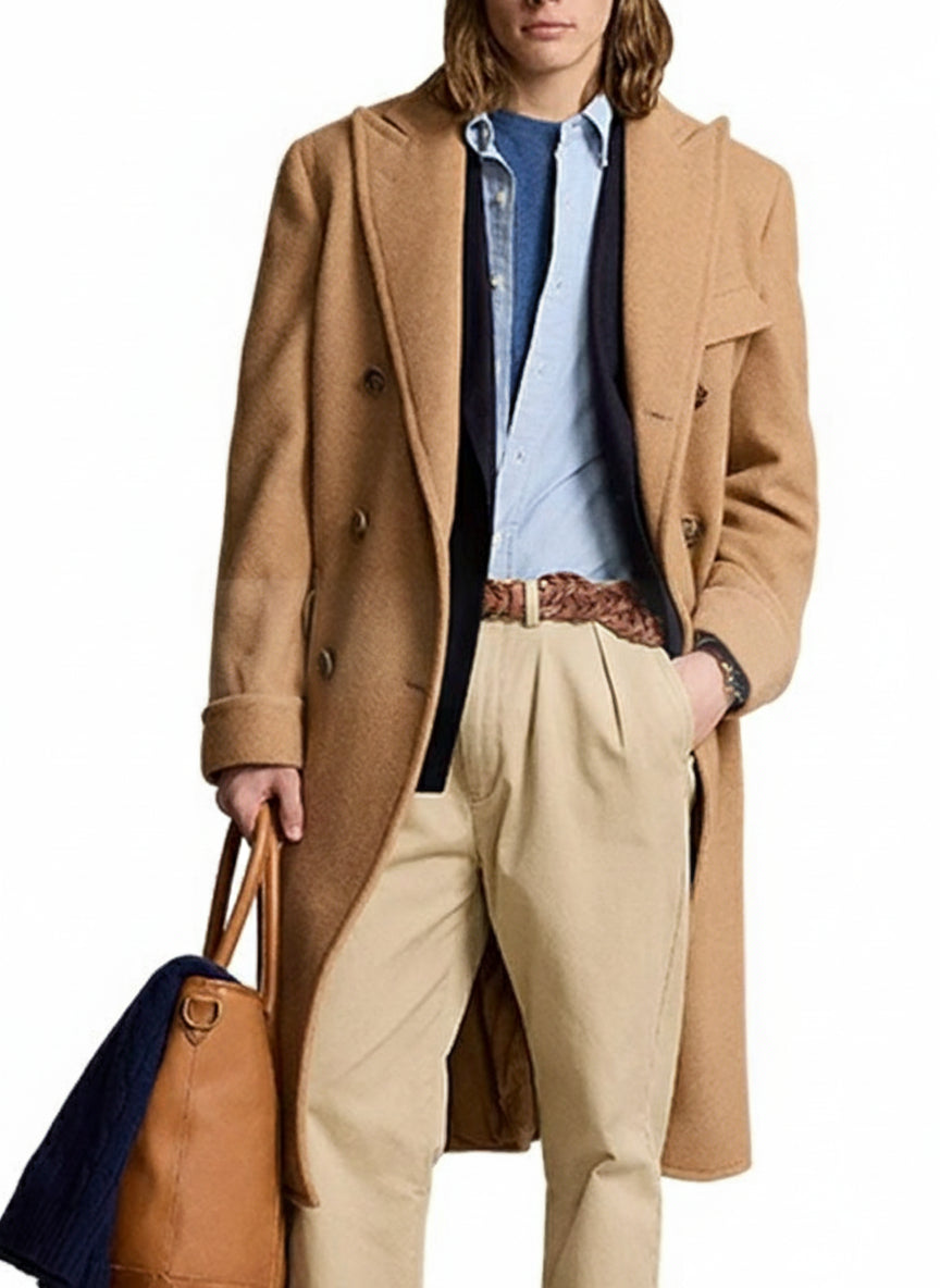 Men's Camel Classic Polo Coat