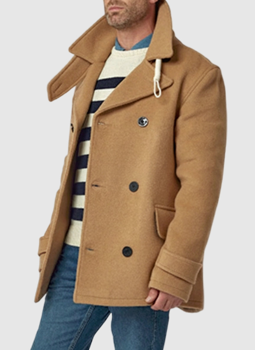 Mens Camel Wool Peacoat