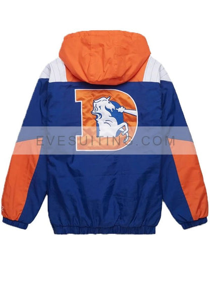 Men's Denver Broncos Hooded Orange and Blue Jacket