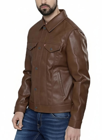 Men's Leather Brown Jacket