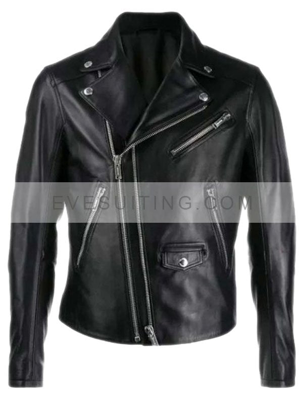 Motorcycle Black Leather Jacket