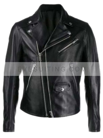 Motorcycle Black Leather Jacket