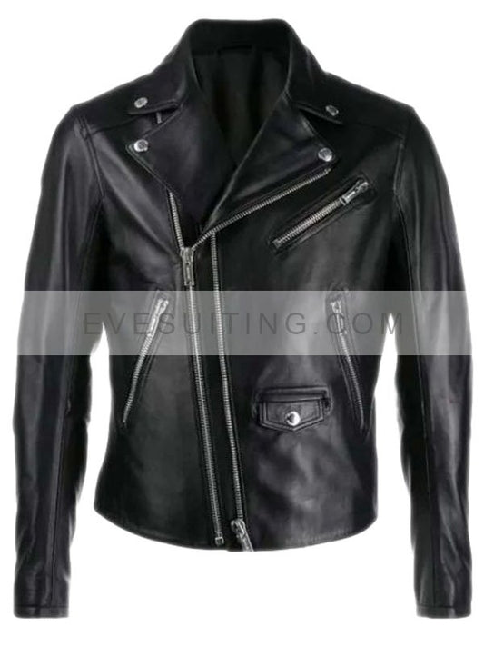 Motorcycle Black Leather Jacket