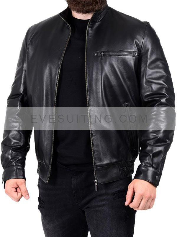 Mens Real Leather Designer Biker Jacket