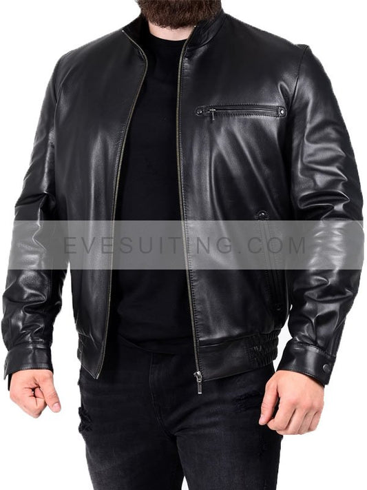 Mens Real Leather Designer Biker Jacket