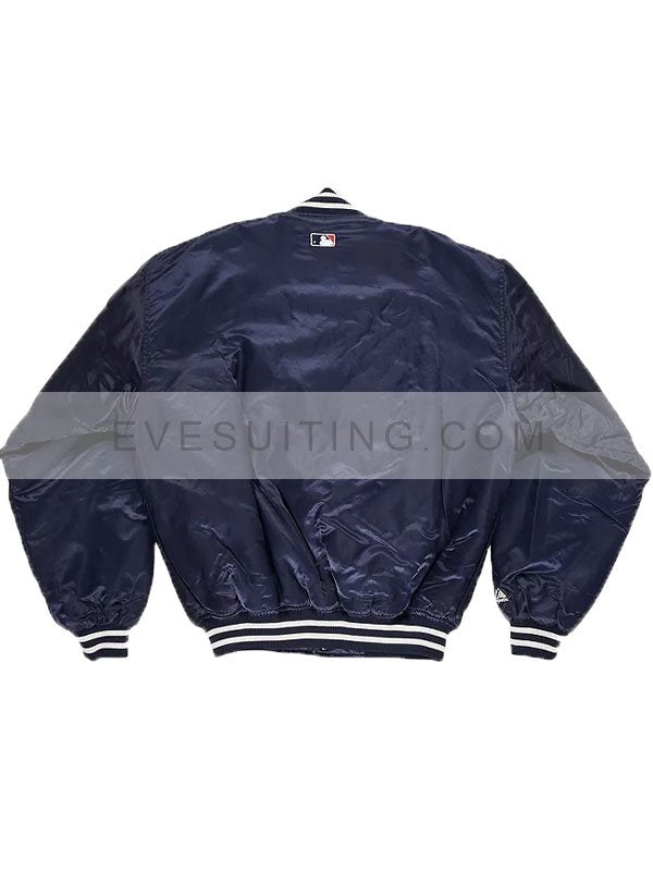 Men's Yankees Bomber Blue Satin Jacket