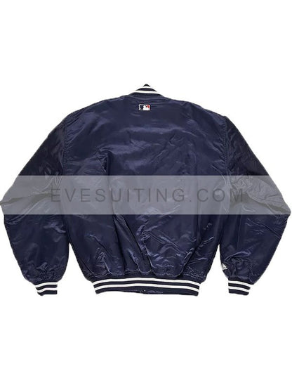 Men's Yankees Bomber Blue Satin Jacket