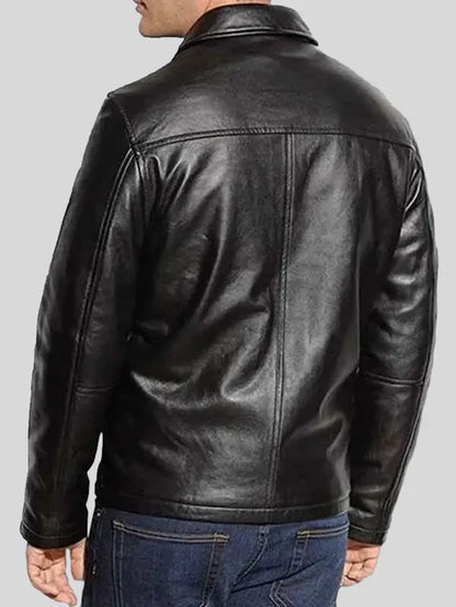 Mens Hardin Black Leather Jacket