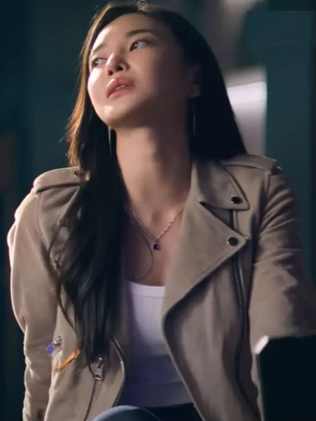 Mi-Sun Lift 2024 Kim Yoon-ji Beige Suede Leather Jacket