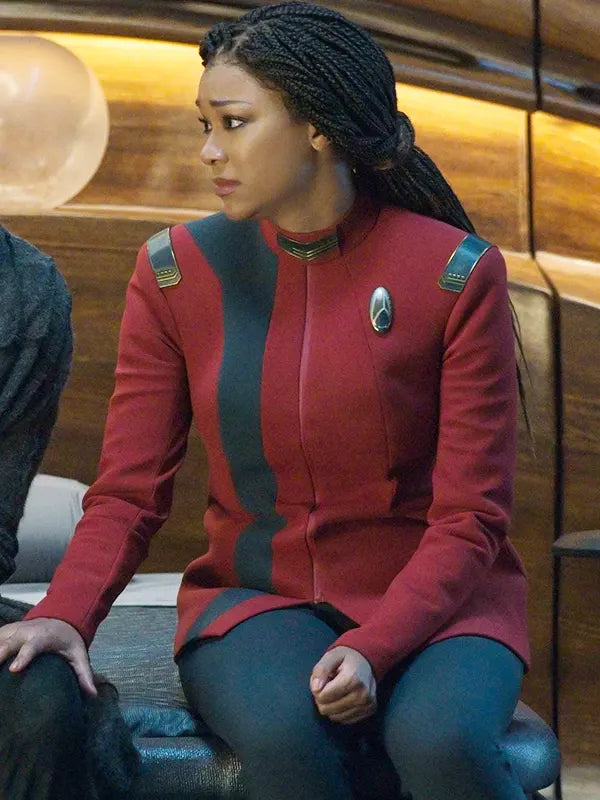 Michael Burnham Star Trek Discovery S04 Sonequa Martin Red Wool Jacket
