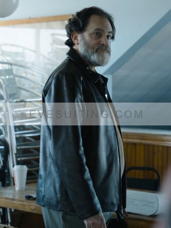 Michael Stuhlbarg Movie The Instigators 2024 Mr. Besegai Black Leather Jacket