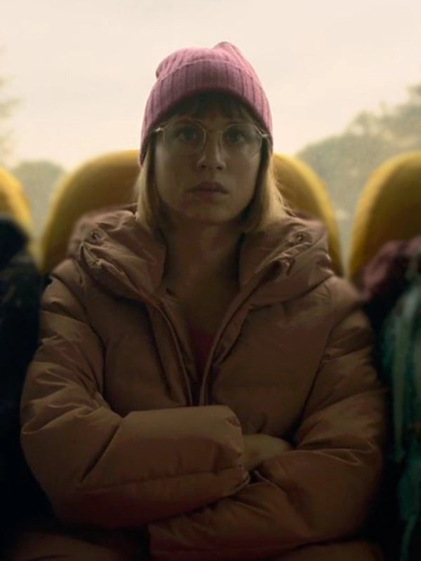 Michelle Jenner Pink Puffer Jacket